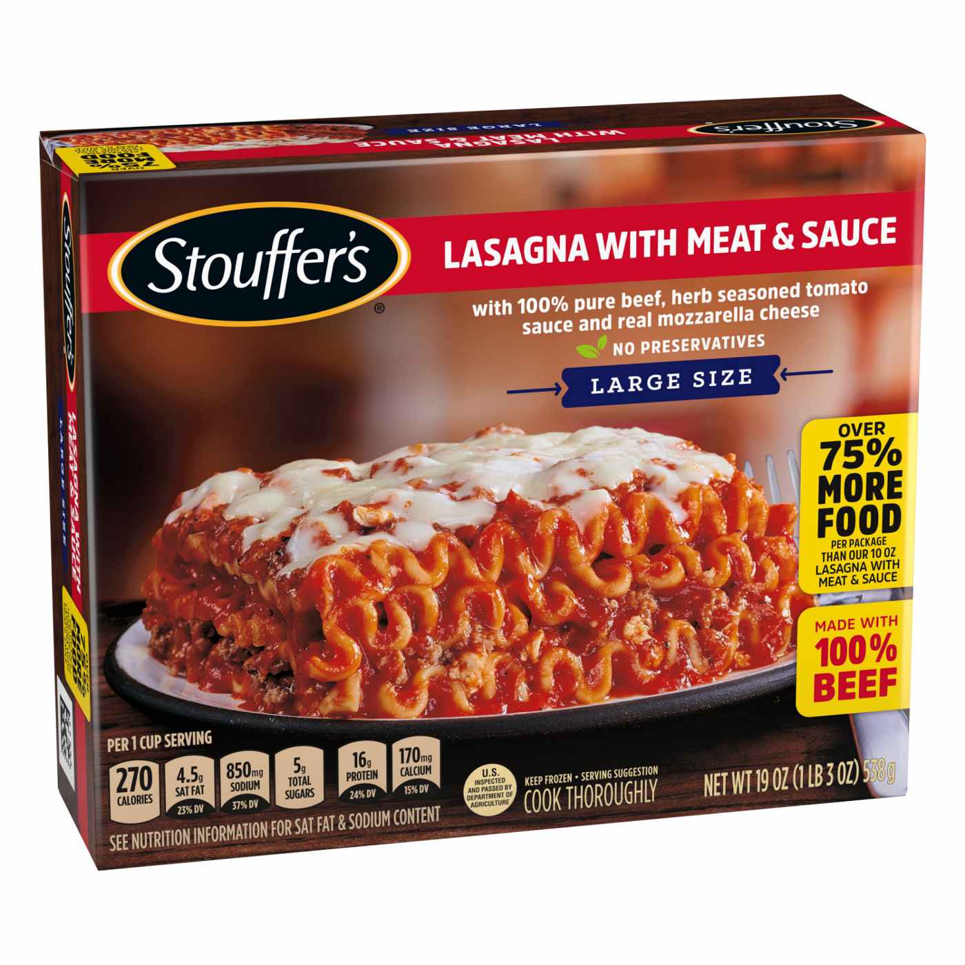 Stouffer's Frozen Meat Lasagna - Large; image 4 of 7