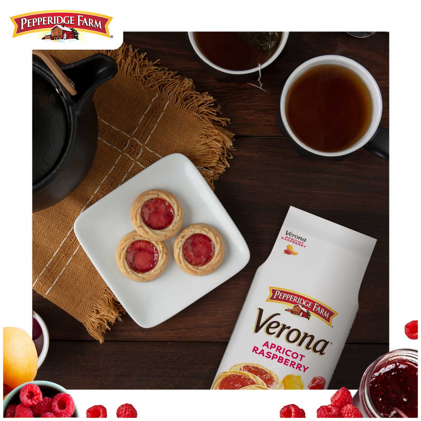 Pepperidge Farm Verona Apricot Raspberry Thumbprint Cookies; image 2 of 9