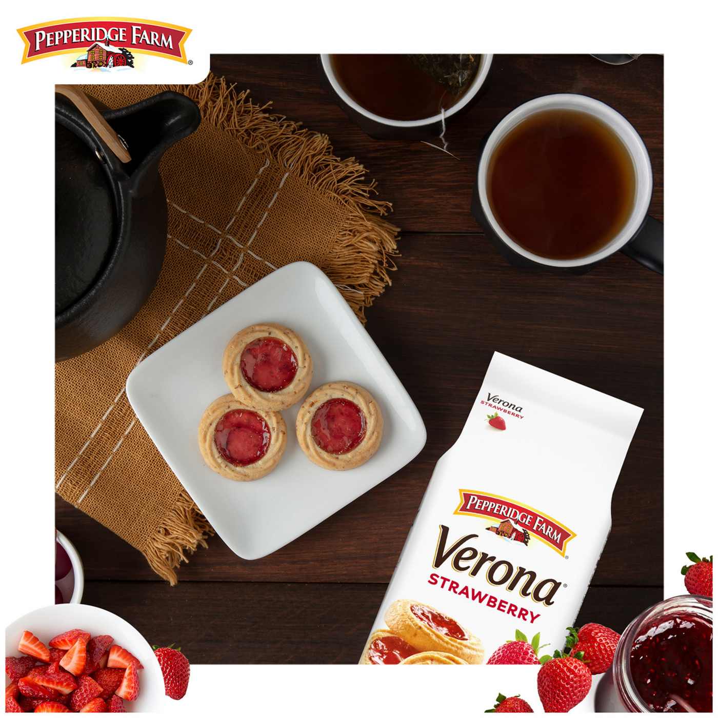 Pepperidge Farm Verona Strawberry Thumbprint Cookies; image 2 of 9