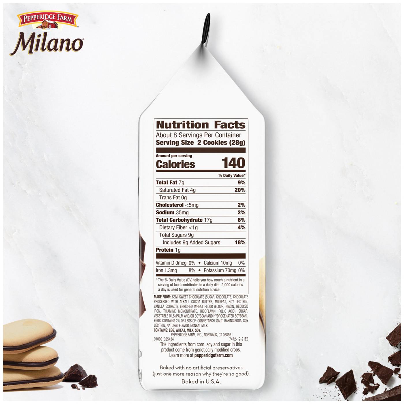 Pepperidge Farm Milano Double Dark Chocolate Cookies; image 4 of 8