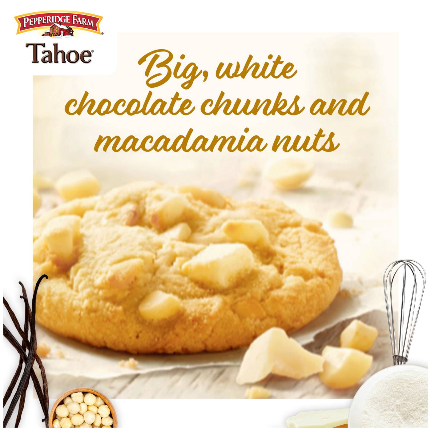 Pepperidge Farm Tahoe Crispy White Chocolate Macadamia Nut Cookies; image 8 of 9