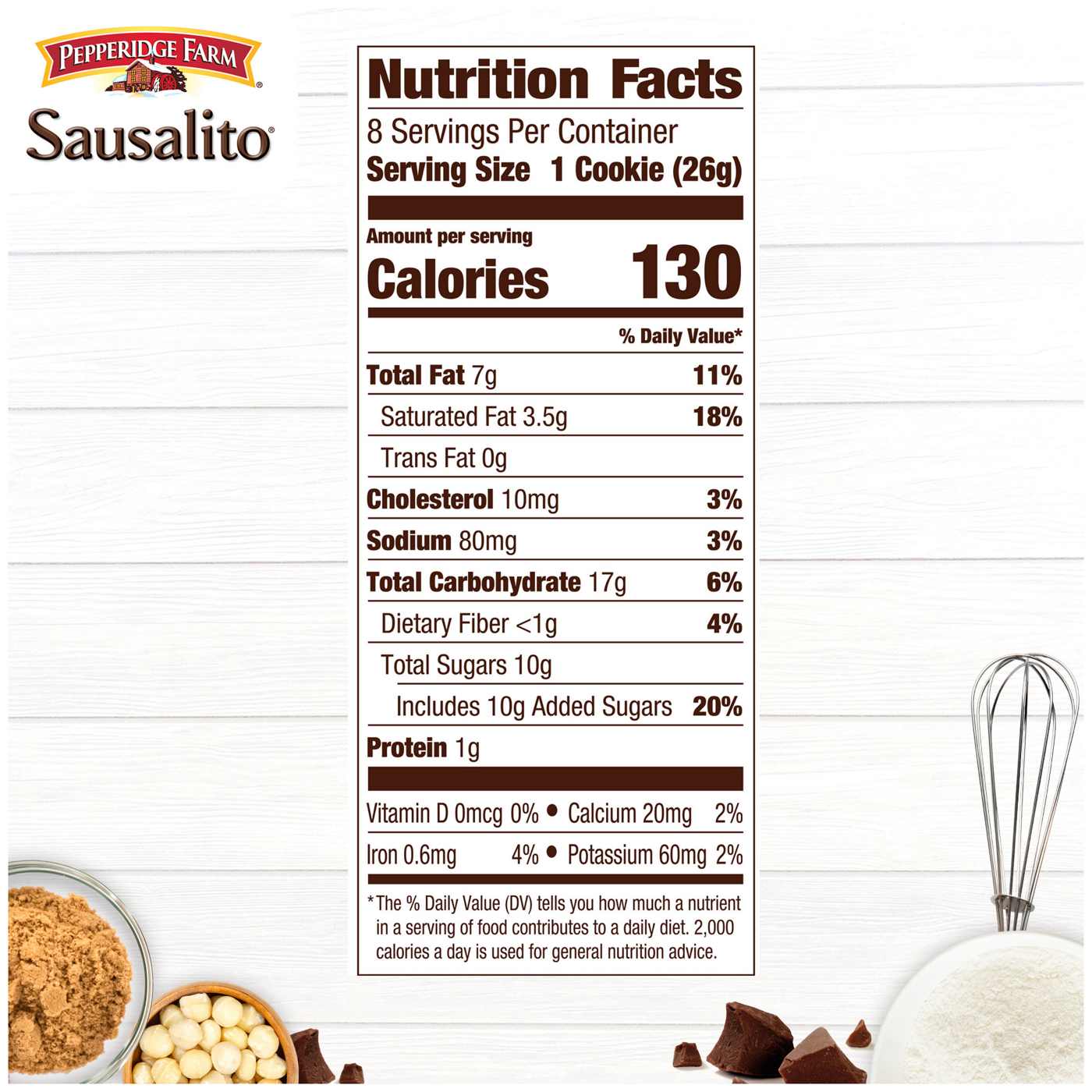 Pepperidge Farm Sausalito Crispy Milk Chocolate Macadamia Nut Cookies; image 8 of 9