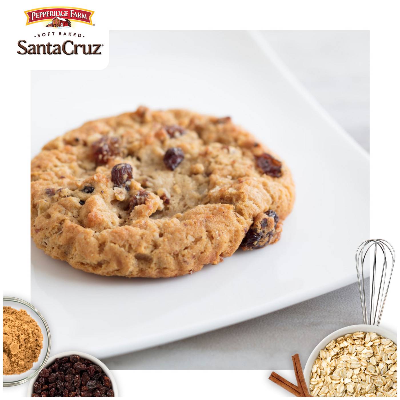 Pepperidge Farm Santa Cruz Soft Baked Oatmeal Raisin Cookies; image 2 of 9