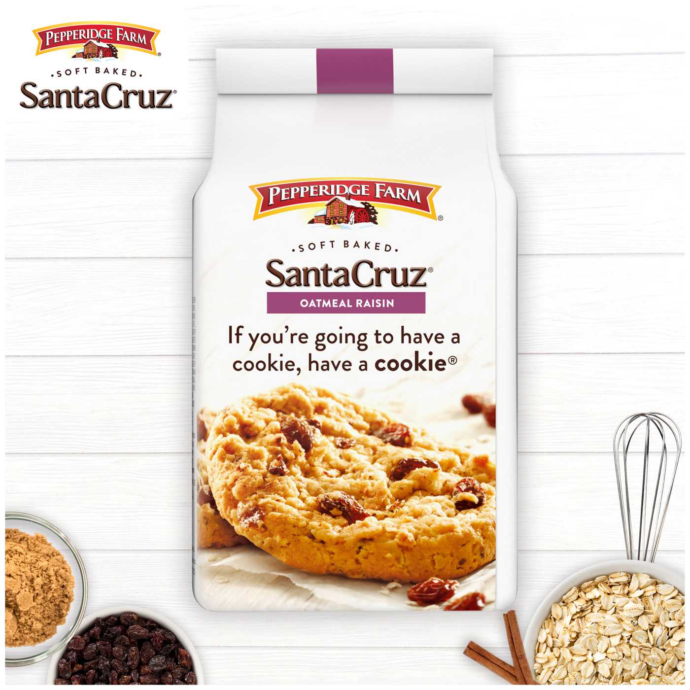 Pepperidge Farm Santa Cruz Soft Baked Oatmeal Raisin Cookies; image 3 of 9