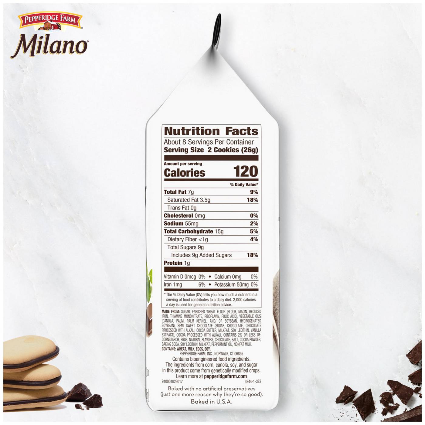 Pepperidge Farm Milano Mint Chocolate Cookies; image 4 of 8