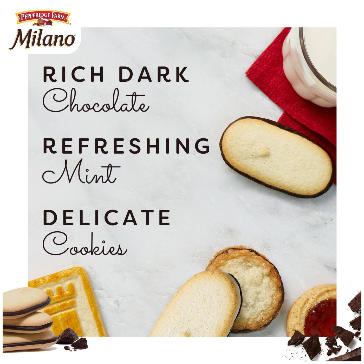 Pepperidge Farm Milano Mint Chocolate Cookies; image 7 of 8