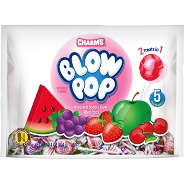 Charms Blow Pop Assorted Bubble Gum Lollipops