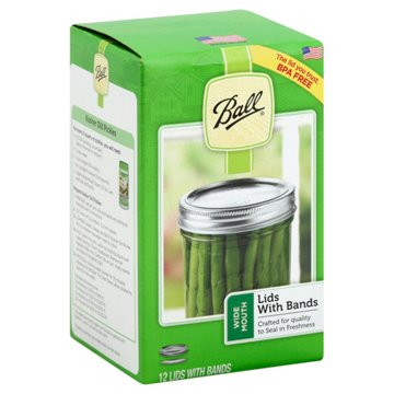 Ball Wide Mouth Lids and Bands, 12 ct