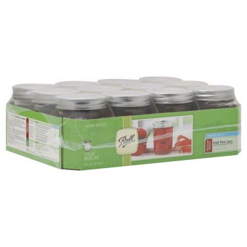 Ball Half Pint Mason Jars & Lids-Regular Mouth, 12 ct