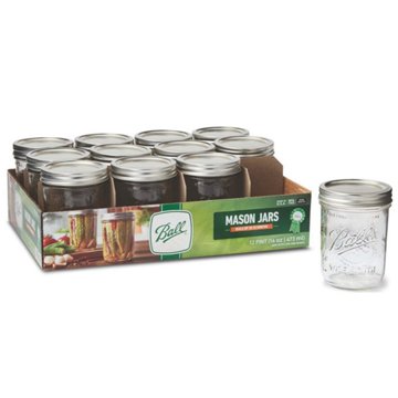 Ball Pint Mason Jars & Lids-Wide Mouth, 12 ct