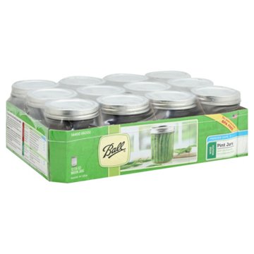 Ball Pint Mason Jars & Lids-Wide Mouth, 12 ct