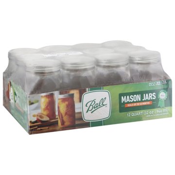 Ball Quart Mason Jars & Lids-Wide Mouth, 12 ct