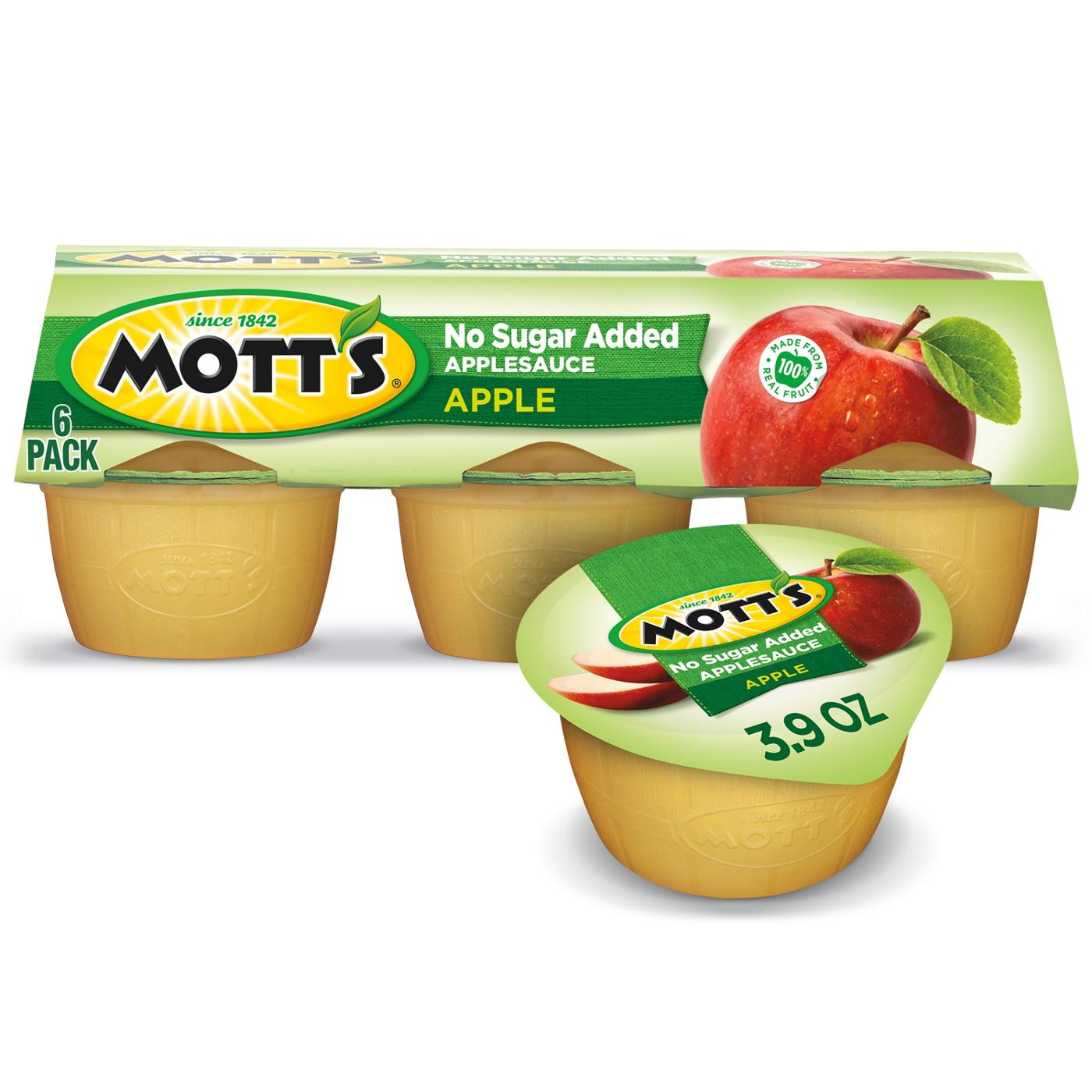 Mott's No Sugar Added Applesauce 6 pk Cups; image 1 of 8