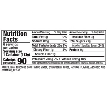 Mott's Strawberry Applesauce 6 pk Cups, 4 oz