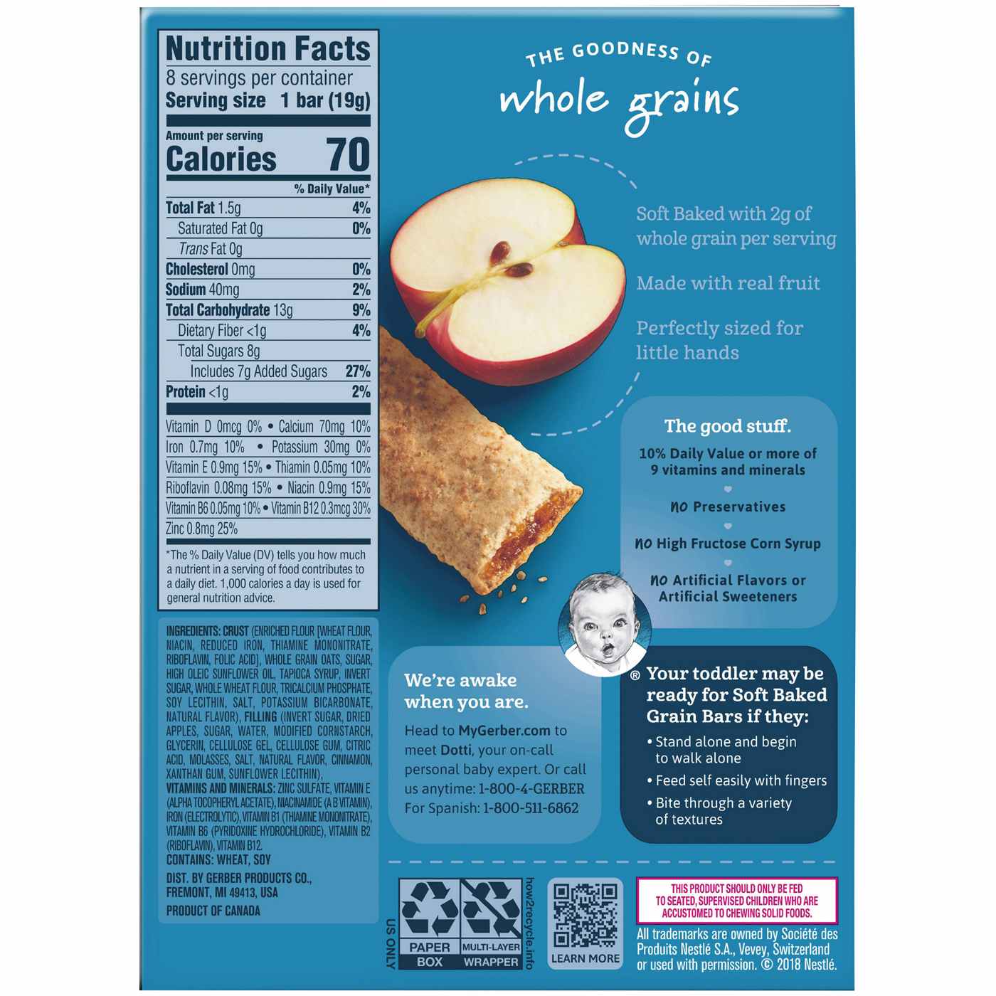 Gerber Soft Baked Grain Bars - Apple Cinnamon; image 2 of 2