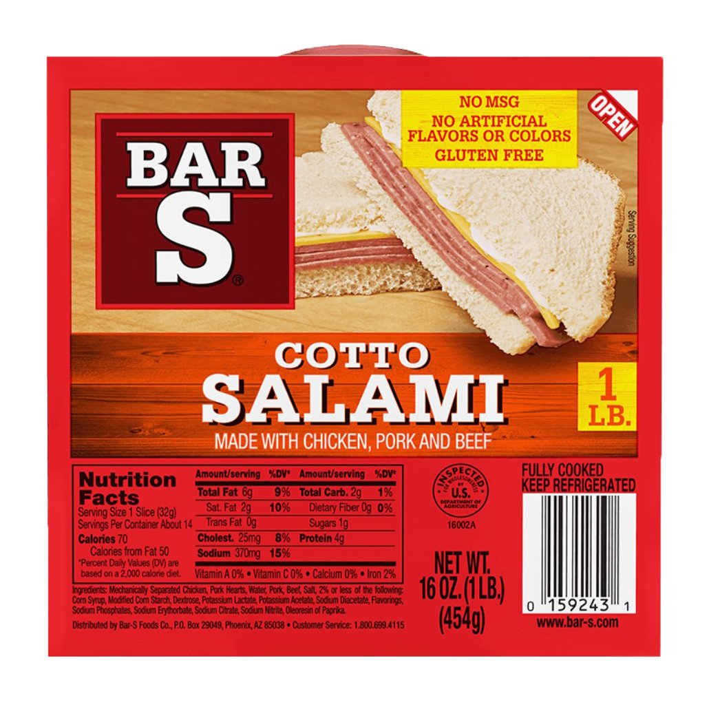 Bar S Cotto Salami Shop Meat at HEB