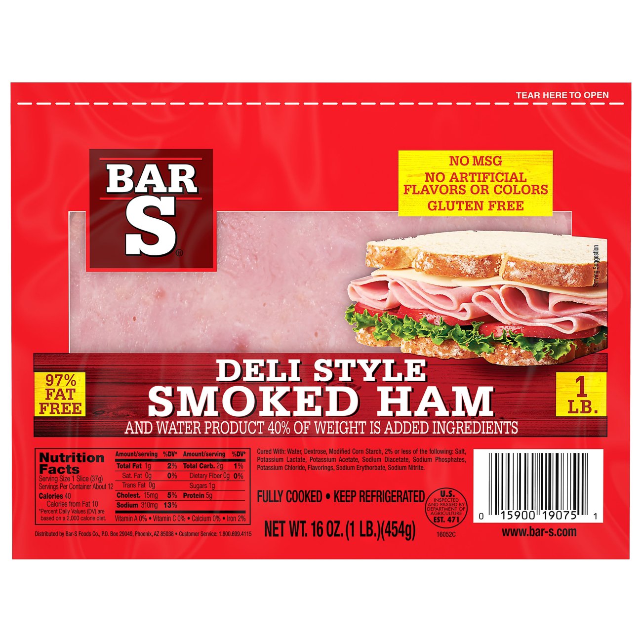 Bar S DeliStyle Smoked Ham Lunch Meat Shop Meat at HEB