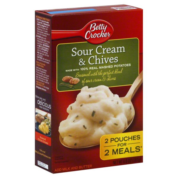 Betty Crocker Sour Cream & Chives Mashed Potatoes - Shop Pantry meals ...