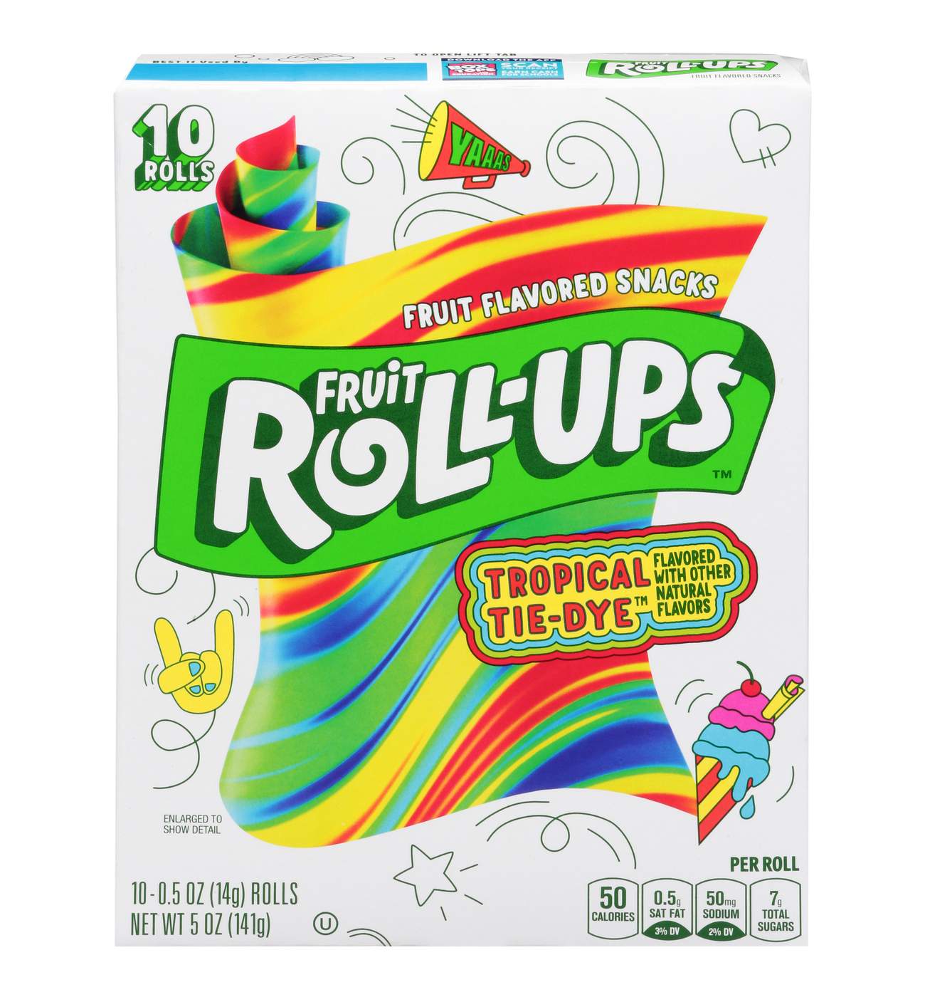 Fruit Roll-Ups Tropical Tie-Dye Fruit Snacks; image 1 of 3