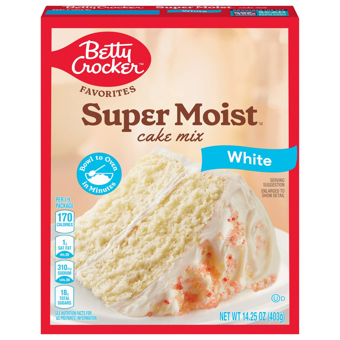 Tørke rør George Bernard Betty Crocker Super Moist White Cake Mix - Shop Baking Mixes at H-E-B