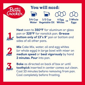 Betty Crocker Super Moist White Cake Mix, 14.25 oz