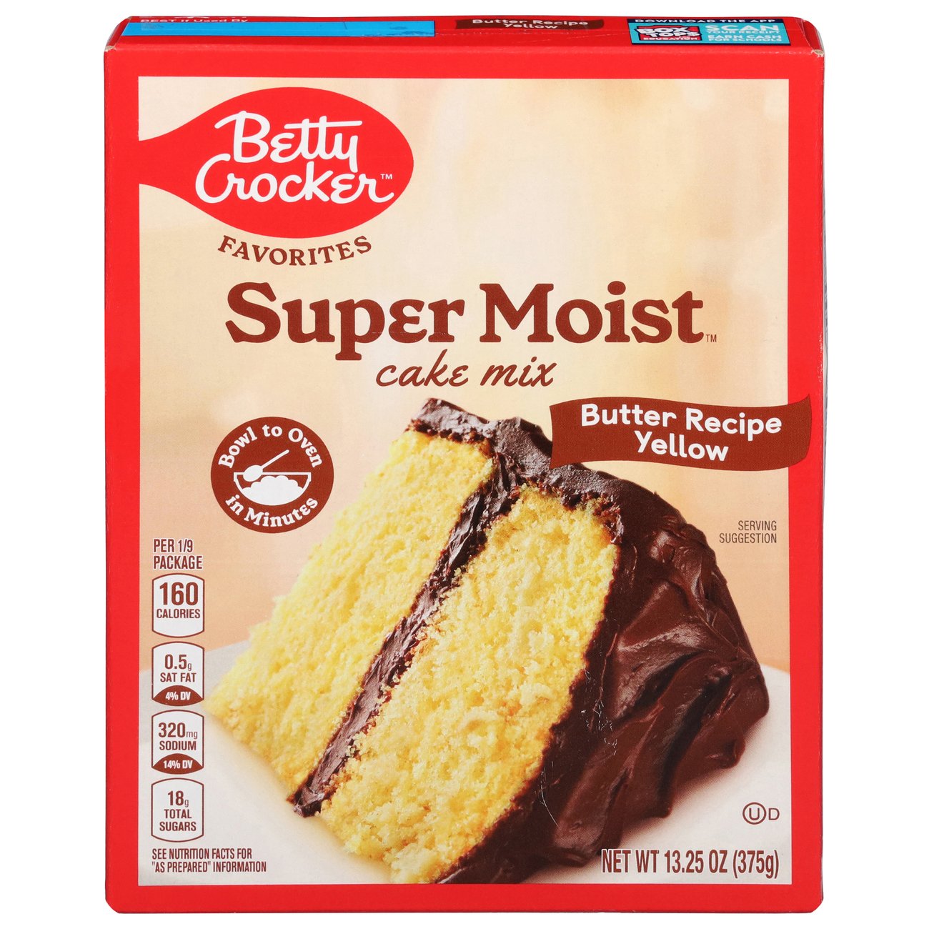 Betty Crocker Super Moist Butter Recipe Yellow Cake Mix ...