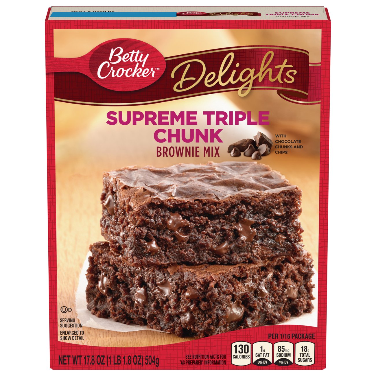 Betty Crocker Supreme Triple Chunk Brownie Mix Shop Baking mixes at HEB