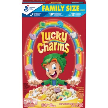 General Mills Lucky Charms Cereal - Family Size, 18.6 oz