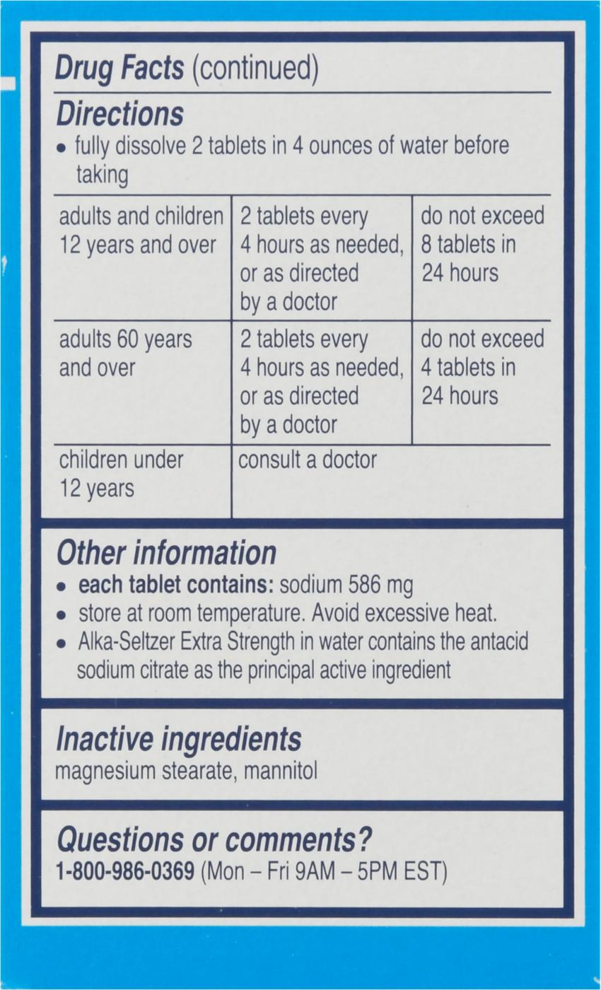 Alka-Seltzer Extra Strength Tablets; image 8 of 9