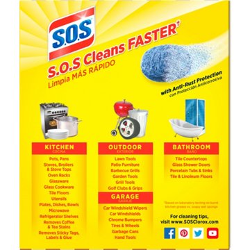 S.O.S. Soap Filled Steel Wool Pads, 10 pk