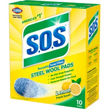 S.O.S Steel Wool Soap Pads - Lemon Fresh, 10 ct