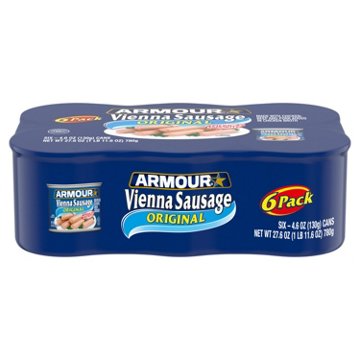 Armour Vienna Sausage Original Flavor Canned Sausage, 6 ct