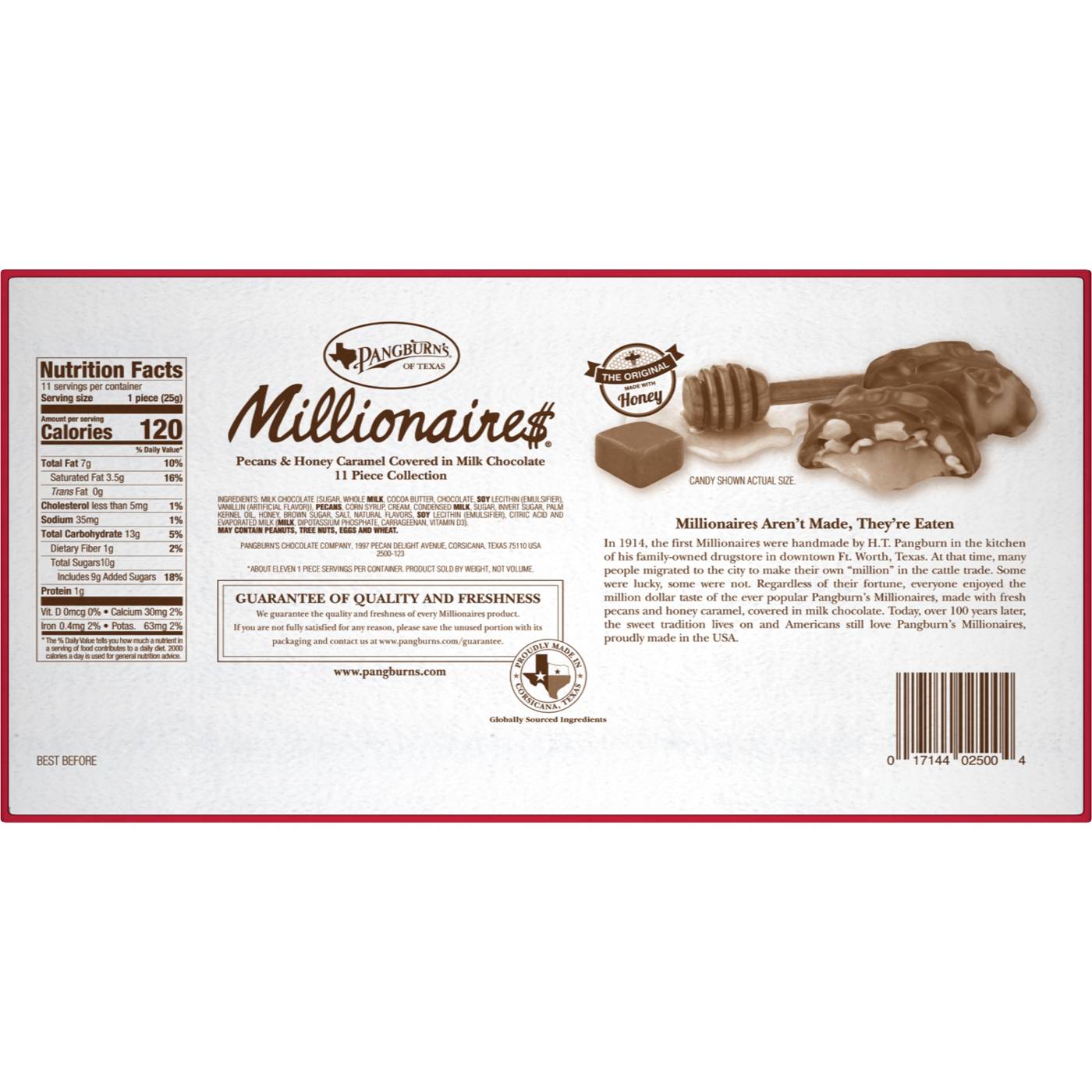 Pangburn's Millionaire$ Milk Chocolate Pecans & Honey Caramel Candy Box, 11 Pc; image 2 of 2