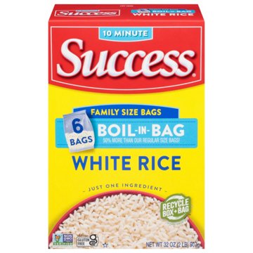Success Boil-in-Bag White Rice Family Size Bags, 6 ct