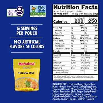 Mahatma Yellow Long Grain Rice, 10 oz