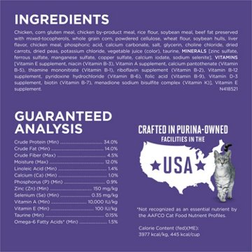 Purina ONE Natural Cat Food for Hairball Control +PLUS Hairball Formula