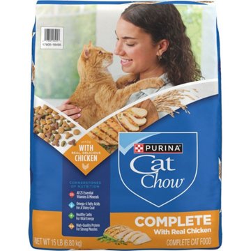 Cat Chow Purina Complete High Protein Dry Cat Food - Real Chicken, 15 lb