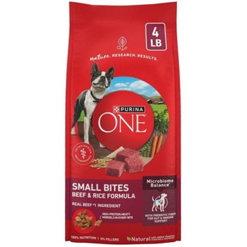 Purina ONE Small Bites  High Protein Dry Dog Food Natural Beef and Rice Formula