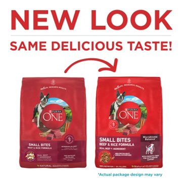Purina ONE Small Bites  High Protein Dry Dog Food Natural Beef and Rice Formula