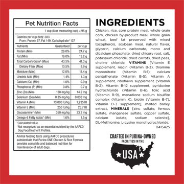 Purina ONE Dry Dog Food - Chicken and Rice Formula, 16.5 lb