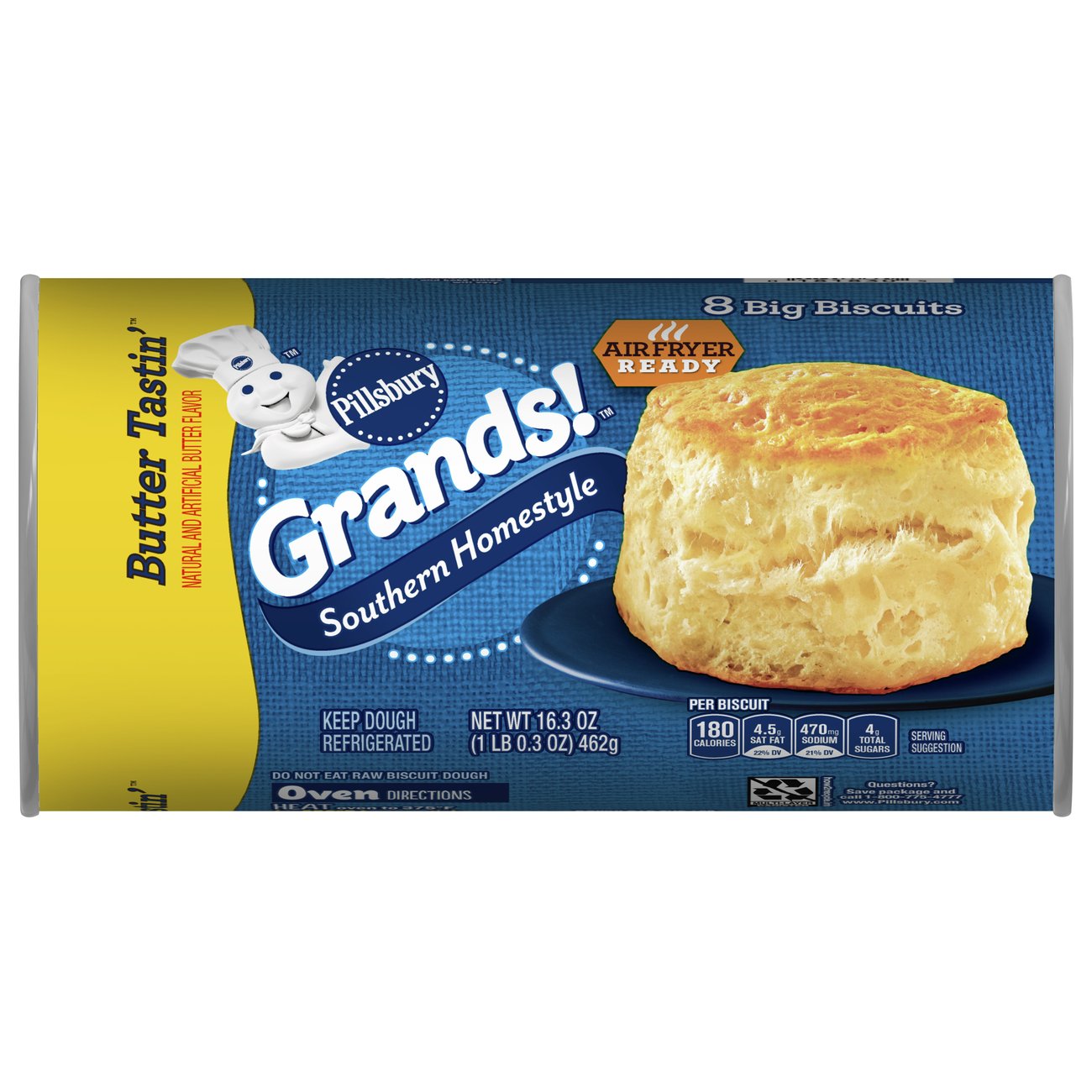 Pillsbury Grands Butter Tastin Southern Homestyle Biscuits Shop Biscuit Cookie Dough At H E B