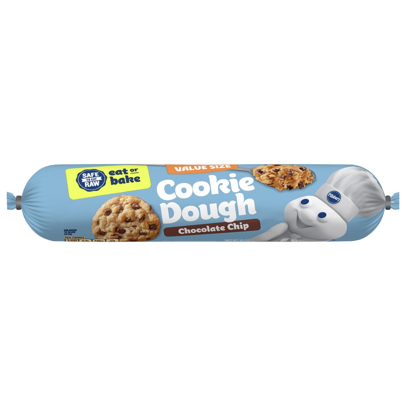 Pillsbury Chocolate Chip Flavored Cookie Dough Value Size ...