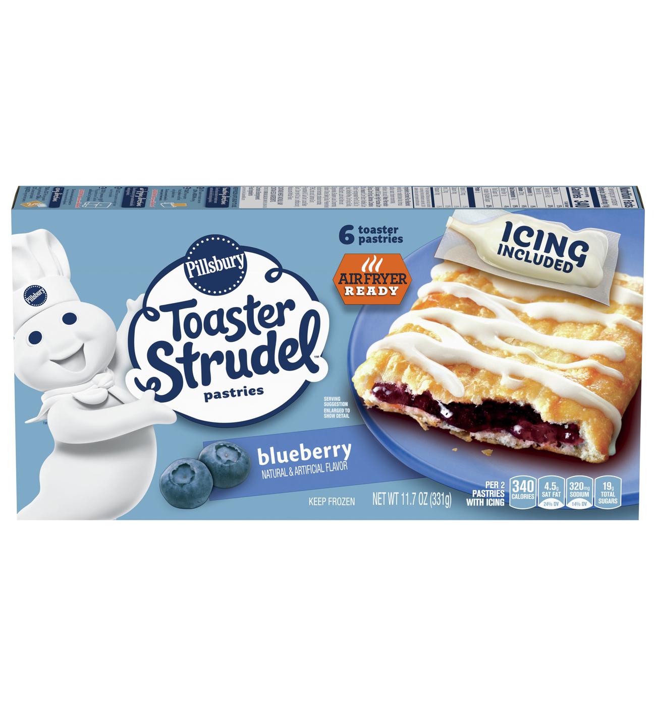 Pillsbury Toaster Strudel Frozen Pastries - Blueberry; image 1 of 2