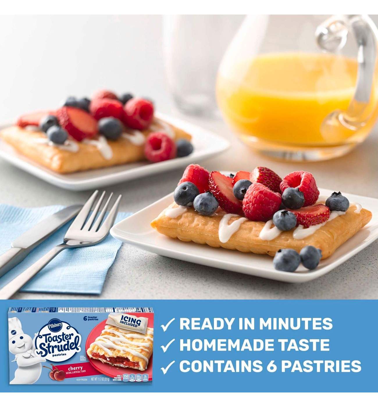 Pillsbury Toaster Strudel Frozen Pastries Cherry Shop Desserts