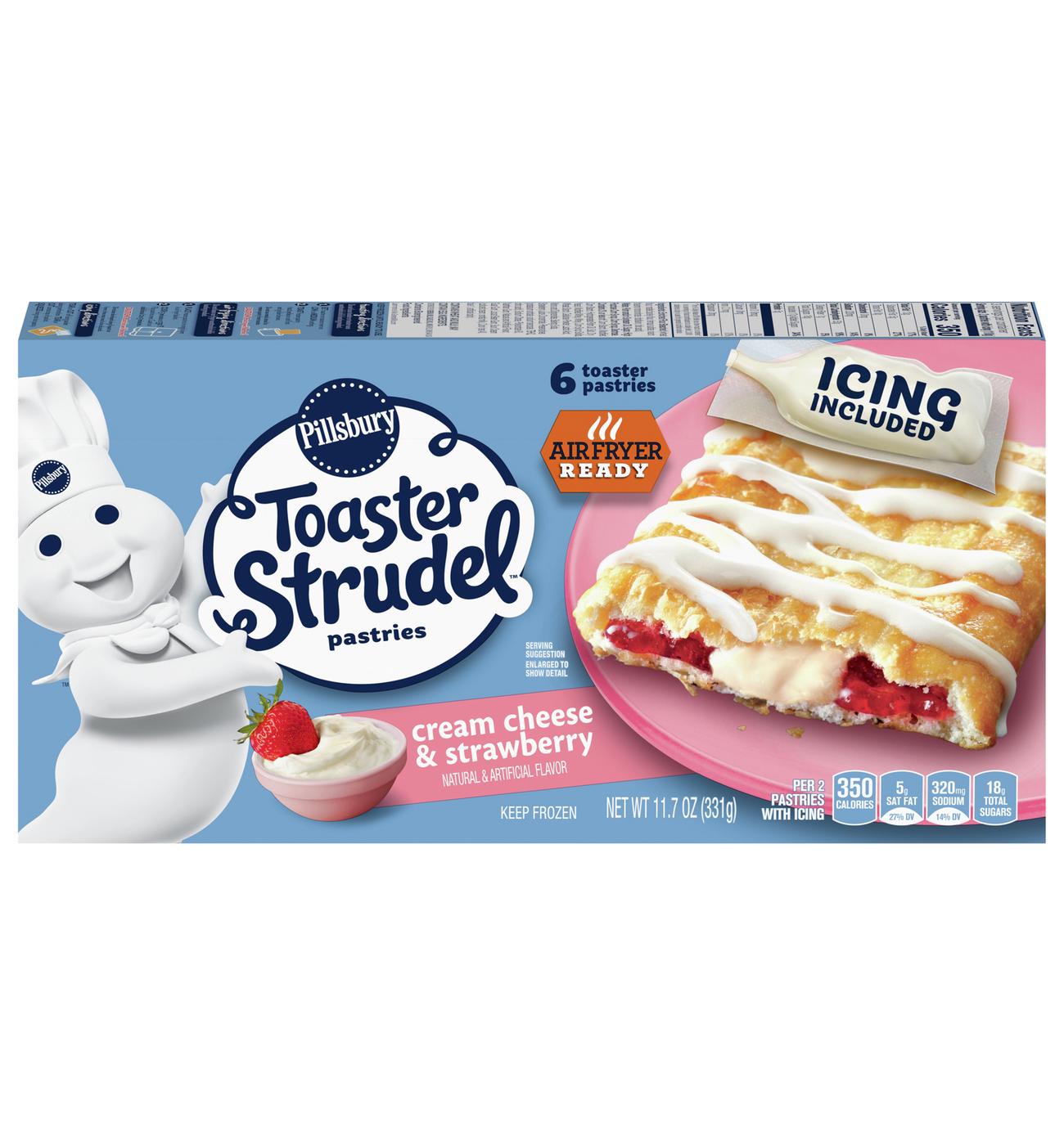 Pillsbury Toaster Strudel Frozen Pastries - Cream Cheese & Strawberry; image 1 of 6