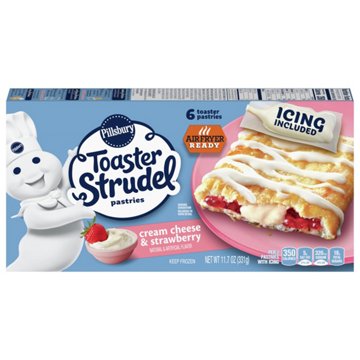 Pillsbury Toaster Strudel Frozen Pastries - Cream Cheese & Strawberry, 6 ct