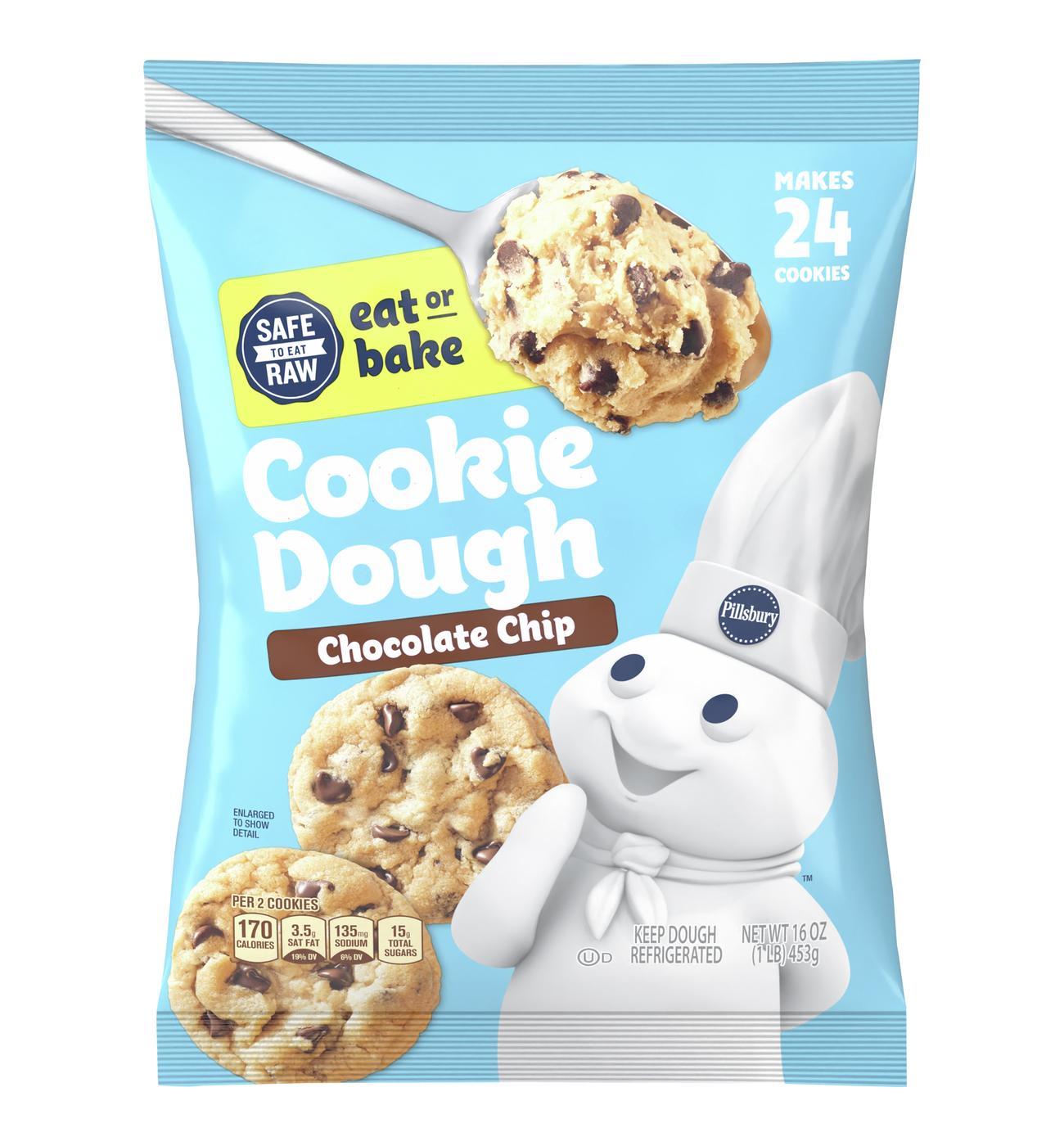 Pillsbury Ready to Eat or Bake Cookie Dough - Chocolate Chip; image 1 of 6