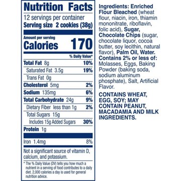 Pillsbury Ready to Eat or Bake Cookie Dough - Chocolate Chip, 24 ct