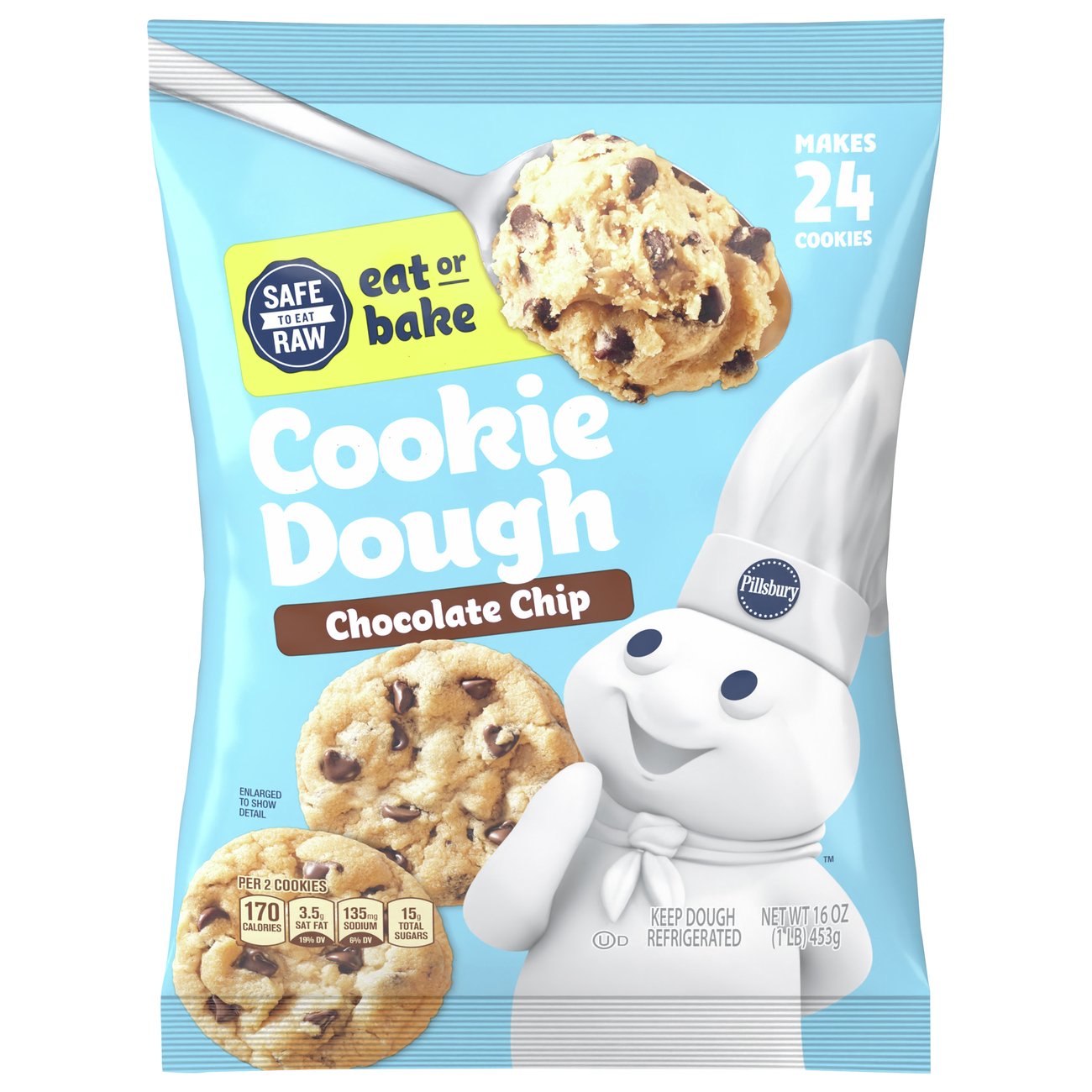 Pillsbury Ready To Bake Chocolate Chip Cookies Shop Biscuit Cookie 