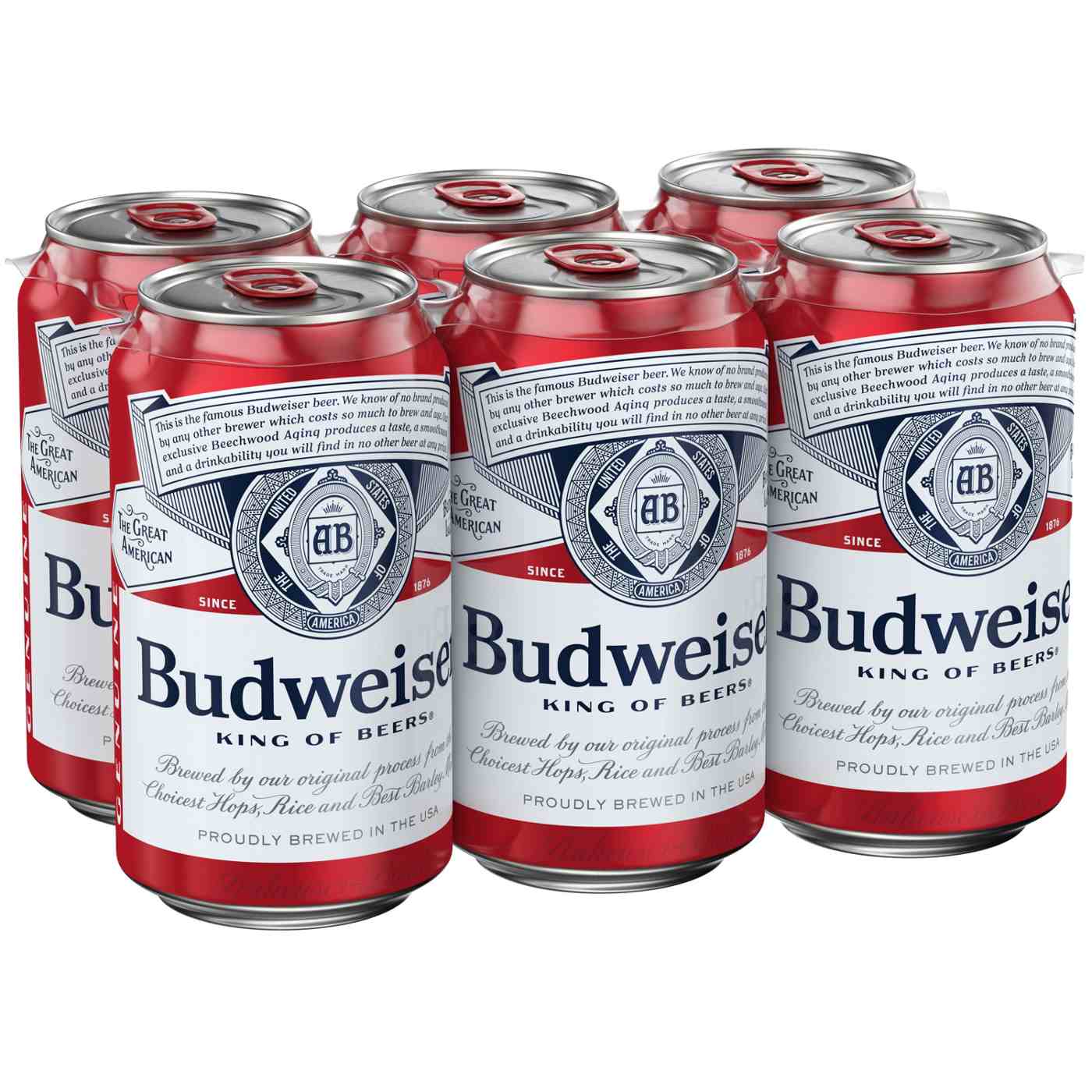 Budweiser Lager Beer Can, 6 pack; image 1 of 7